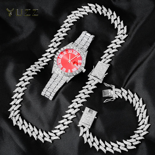 Set Urbano Street Royal – Reloj + Cadena + Pulsera Cuban Link (3 piezas)